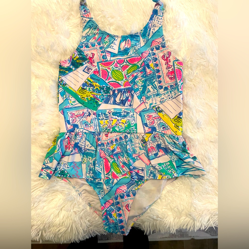 Girls Lilly Pulitzer UPF 50 Vossie Swimsuit size 12